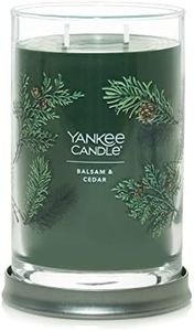 Yankee Candle Balsam & Cedar Scented, Signature 20oz Large Tumbler 2-Wick Candle, Over 60 Hours of Burn Time - Christmas | Holiday Fragrance