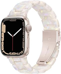 Vamyzji Compatible with Apple Watch Band 42mm(Series 10) 41mm 40mm 38mm, Adjustable iWatch Strap with Stainless Steel Buckle for Apple Watch Series 10 9 8 7 6 SE 5 4 3 2 1(Colourful white Starlight)