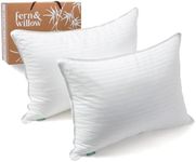 Fern and Willow Pillows for Sleeping - Set of 2 Queen Size Bed Pillow Set w/Luxury Plush Cooling Gel for Stomach, Back & Side Sleepers