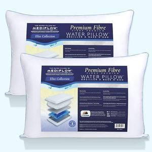 Mediflow Water Pillow - Elite Collection, Fibre Pillow. Orthopedic Pillow for Neck Pain Relief, Adjustable Water Pillow for Sleeping. (Two Pillows)