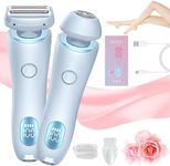 Dusk Razor for Women, Dusk Glide Pro 3.0 Shaver - Dusk Official Razor, Women Electric Shaver, 2 in 1 Electric Shaver Razors, Ipx7 Waterproof Women's Bikini Trimmers, Wet & Dry (Blue)