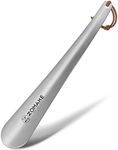 ZOMAKE Metal Shoe Horn Stainless Steel Shoe Horns Lazy Shoe Helper Shoehorn Strong Shoehorns 30cm with Rope&Hook for Men Women the Elderly Kids(Silver)