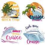 Girls Trip Cruise Door Magnets - 4 Pcs Girl Besties Cruise Door Decorations Magnetic, Oh Ship It's a Girl's Trip Funny Magnetic Door Signs, Girls Trip Magnets for Cruise Door Friends Vacation