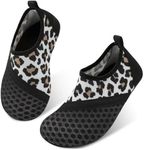 Toddler Girls Water Shoes Slip on Water Socks for Swim River Leopard 6-7 Toddler