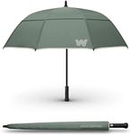 Weatherman Umbrella - Stick Umbrella - Windproof Umbrella Resists Up to 55 MPH Winds - (Sage)