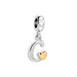 SBI Jewelry Women Silver Initial Letter Charm for Bracelet C Dangle Charm Gold Heart gift Pendant Girls Mom Daughter Sister Wife Girlfriend Granddaughter Family Birthday Anniversary Mothers Day