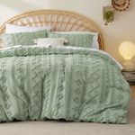 Bedsure Twin/Twin XL Duvet Cover - Boho Duvet Cover Twin Size for All Seasons, 2 Pieces Soft Shabby Chic Embroidery Boho Bedding Duvet Cover for Gifts (Light Green, Twin/Twin XL, 68x90)