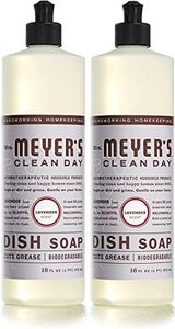 Mrs. Meyer's Liquid Dish Soap, Cruelty Free Formula, Lavender Scent, 16 oz - Pack of 2