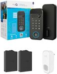 myQ Secure View™ 3-in-1 Smart Lock Deadbolt + myQ Chime + Extra Battery, Keyless Entry Lock, 2K HDR Doorbell Camera, Face, Fingerprint & PIN Access, App Control, Color Night Vision & Two-Way Audio