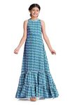 Jwalin Girls Tiered Dresses|Ethnic Dress for Girls|Dress for Girls|Maxi Dress for Girls|Girls Long Dress(JWGDRS00142 BLU 36_Blue_11-12 Yrs)