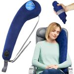 TRAVELREST Travel, Neck & Body Pillow - Attaches to Airline or Car Seat - Best for Airplane, Auto, Bus, Train & Office Napping (Navy)