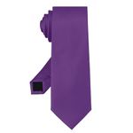 Junmaxroad Black Ties For Men Solid Color Formal Neckties 3.15" (8CM) Men's Ties, Purpl, Medium