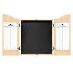 Mission Darts CAB021 | Deluxe Heavy Duty Dartboard Cabinet With Markerboards, Light Oak