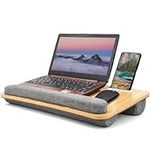 SEFFO Lap Desk Laptop Tray: Computer Bed Tray with Soft Pillow - Padded Lap Work Tray and Gaming Desk on Bed - Writing Tray for Home Office - Fits up to 15.6 inch Laptop