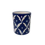 Gadgetbucket Handmade Ceramic Planter/Flower Pot (Blue and White, 4x4x4.25 Inches)