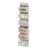 Hanging Storage with 6 Shelves,Over The Door Organizer, Wardrobe Closet Organiser with Clear Window Pockets Foldable for Toys, Magazine, Purses, Keys, Sunglasses, Hat,Sock(flower)