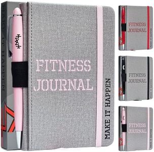 MaLetics – A6 Pocket Sized Premium Sweatproof Fitness Journal Planner Daily Exercise Log Book For Men & Women – Set 15 Goals, Track 93 Workouts, Measure Progress & Log 24 Personal Records (Pink)