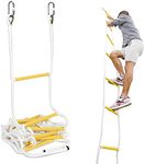 Fire Escape Rope Ladder 13 ft | Emergency Ladder with Spring Hooks | Multi-purpose Evacuation Ladder