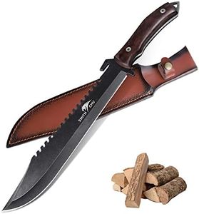 SMITH CHU Grand Couteau D'extérieur, Couteau de Survie avec Fourreau, Lame Fixe 27cm Couteau de Ceinture, Couteau de Chasse Robuste, Couteau de Camping Survival Tranchant