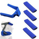 5pcs Headgear Strap Covers for CPAP, Soft Mask Cushions Headgear Strap Comfort Face Pads for Reducing Indentation Neck Pad Headgear Strap Cover (Blue)