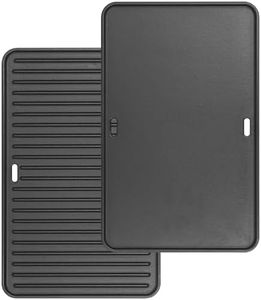 80631 Cast Iron Cooking Griddle for Weber Go-Anywhere Charcoal and Gas Grills, 16"x10" Grill Griddle Pan, Portable for Indoor Stovetop/Outdoor Camping BBQ, Replacement for Weber 70211 3634 67195