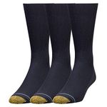 Gold Toe Men's Metropolitan Dress Sock, Navy, 3-Pack Sock Size 10-13