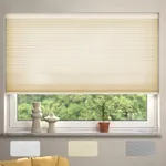 MYshade Cellular Shades, Cordless Light Filtering Windows Blinds for Bedroom, Bathroom, French Door, Camper, Living Room Pull Down Sheer Fabric Accordion Color-Matched Window Shades 36"W X 72"H Beige