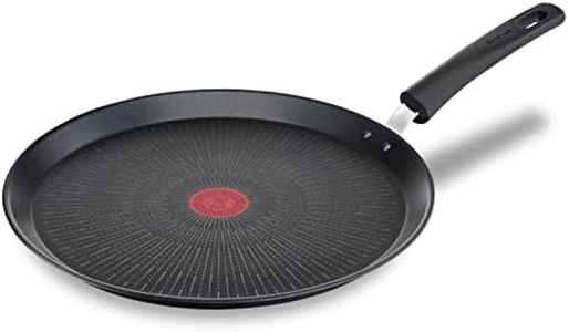 Tefal Poêle à crêpe 28 cm, Induction, Revêtement antiadhésif résistant aux rayures, Fonction Thermo-Signal, Fabriqué en France, Unlimited On G25939AZ, Noir, Anti-adhésif