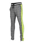 Screenshotbrand Mens Hip Hop Premium Slim Fit Track Pants - Athletic Jogger Bottom with Side Taping, P11957-black/Neon, Large