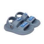 Broski Kids Sandals Boys Girls Slide Sandals Open Toe Sports Sandals EVA Thick Sole Water Sandals with Hook and Loop Back Strap (Grey Blue)