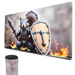 smatcamp MTG Playmat, 24" x 14" TCG Game Play Mat Stitched Edges Trading Card Game Playmats with Storage Bag Smooth Rubber Surface Battle Game Mat (Squirrel Warrior)