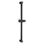 OFFO Shower Riser Rail, 60cm Wall Mounted Shower Rail Adjustable Distance 26 to 59cm with Handheld Shower Head Holder Replacement for Shower, Matte Black