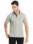 STELLERS Men's Classic Golf Polo T-Shirt Wrinkle Free Quick Dry Soft and Feather Touch Feel Regular Fit Moose Grey Large