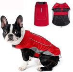 Morezi Dog Warm Coats Jackets Waterproof Coats with Harness Hole Puppy Coat for Small Medium Dogs - Red - M