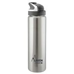 Laken Summit Stainless Steel Insulated Water Bottle with Sport Straw Cap and Lock, Leakproof, 25oz, Plain