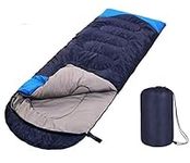 Sleeping Bag 3 Seasons (Summer, Spring, Fall) Warm & Cool Weather - Lightweight,Waterproof Indoor & Outdoor Use for Kids, Teens & Adults for Camping Hiking, Backpacking and Survival (Navy Blue)