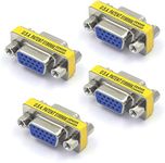 VCE VGA Adapter Female to Female SVGA Coupler HD15 Mini Gender Changer VGA Cable Extender, 4-Pack