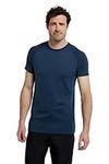 Mountain Warehouse Summit Mens Merino Baselayer T-Shirt – Extra Warm Wool, Round Neck Tee, Short Sleeves – Ideal to Wear As A Thermal Top in The Winter Navy M