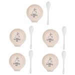 BESTonZON 5 Sets Ceramic Spoon Rest Porcelain Serving Plate Coffee Bar Accessories Utensils Storage Rack Pioneer Woman Dishes Coffee Spoons Ceramic Birds Fork Ceramics Tableware Pickles