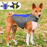 YFbrite Dog Raincoats-Lightweight Dog Raincoat Adjustable Dog Vest Reflective Pet Jacket Warm Dog Cloth for Small Medium Large Dogs (Blue, Large)