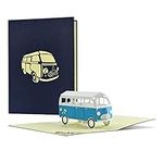 H24 Greeting Card with Bus I Birthday Card or Travel Voucher I Give a Short Trip, City Trip, Weekend Trip or Camping Trip I 3D Pop Up Camper Van