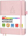 Password Book with Alphabetical Tabs, UpUGo Internet Address and Password Keeper Notebook for Computer & Website Logins, Medium Compact Size, Rose Gold