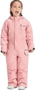 GEMYSE Kids One Pieces Ski Suits Jumpsuits Boys Girls' Winter Outdoor Snowboarding Waterproof Snowsuits (Coral Pink,8)