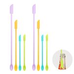 8 Pcs Last Drop Spatula, Mini Silicone Spatula,Makeup Spatula, Reusable Tiny Rubber Makeup Long Spoon for Kitchen Food Baking Cooking Beauty Make Up Cosmetics Lotion Resin Handmade Palette