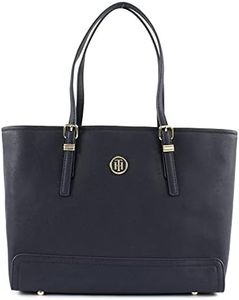 Tommy Hilfiger Women's Medium Monogram Logo Tote Medium Monogram Logo Tote, Tommy Navy, One Size