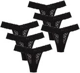 UWOCEKA - Women Lace Thong, Pack of 6 Underwear Sexy Bikini Low Waist Seamless Panties(M)