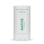 Native Deodorant Natural Deodorant for Women and Men, Aluminum Free with Baking Soda, Probiotics, Coconut Oil and Shea Butter Eucalyptus & Mint