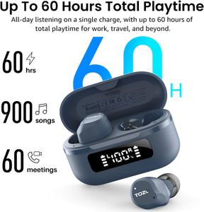 TOZO NC9 ANC Wireless Earbuds – Bluetooth, Blue