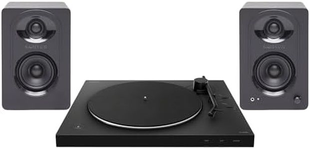 Sony PS-LX310BT Bluetooth Wireless Turntable - High-Fidelity Vinyl Record Player with Bluetooth Connectivity Bundle with SAM30 3-Inch Powered Studio Monitors Pair (Black) (2 Items)