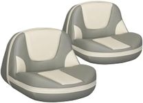 Leader Accessories Pro Casting Boat Seats Lean Pro High Back Fishing Bass Boat Seat Butt Seat 2 Seats (Beige Light Gray)